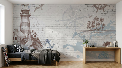 Design L0394 — Papier peint Brique Blanche — Novomur