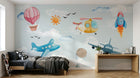 Design SK0064 — Papier peint Avions et Véhicules Enfant — Novomur
