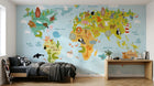 Design SK0077 — Papier peint Carte du Monde Enfant — Novomur