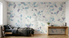 Design SL0018 — Papier peint Triangles pastel bleu gris mauve — Novomur