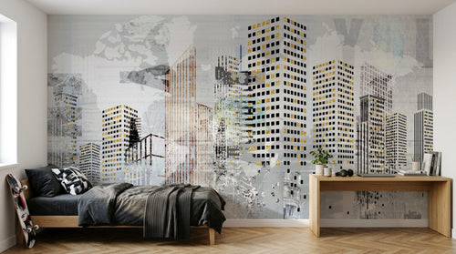 Design SL0022 — Papier peint Architecture et Villes — Novomur