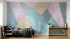 Design SL0107 — Papier peint Triangles pastel beton scandinave — Novomur