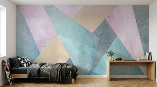 Design SL0107 — Papier peint Triangles pastel beton scandinave — Novomur