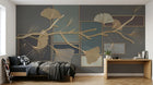 Design SL0276 — Papier peint Art Déco Éventails et Or - Collection 1 — Novomur