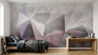 Design SL0391 — Papier peint Triangles gris rose grunge superposes — Novomur