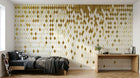 Design SL0475 — Papier peint Losanges dores fond blanc paillettes — Novomur
