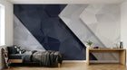 Design SL0597 — Papier peint Triangles 3D gris fonce blanc diagonale — Novomur