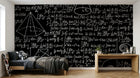 Design SL0655 — Papier peint Tableau noir formules denses craie — Novomur
