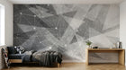 Design SL0701 — Papier peint Triangles points filaires constellation gris — Novomur