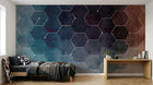 Design SL0734 — Papier peint Hexagones grunge degradient connexions — Novomur