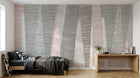 Design ZX0274 — Papier peint Triangles textiles montagne rose gris — Novomur