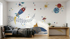 Design ZX0787 — Papier peint Espace fusee planetes OVNI etoiles enfant — Novomur
