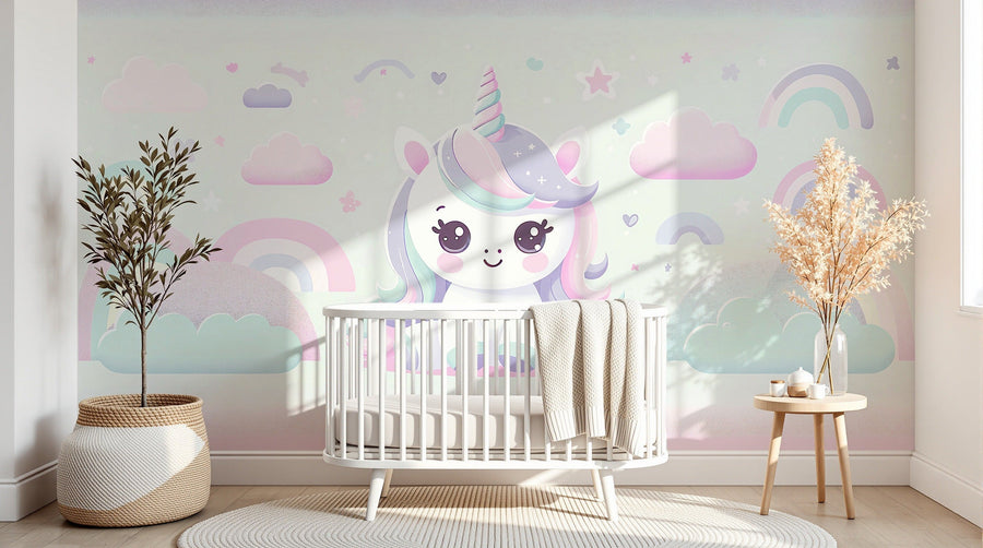 Design A0009 — Papier peint Licorne Enfant — Novomur