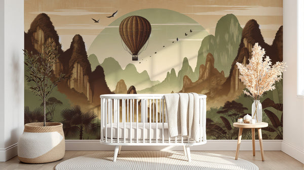 Papier peint Montgolfières Enfant - Sur mesure