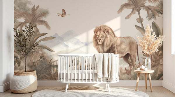 Papier peint Safari Savane Aquarelle - Sur mesure