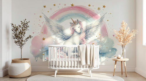 Design A0189 — Papier peint Licorne Enfant — Novomur