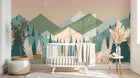 Design A0310 — Papier peint Montagne Scandinave Enfant — Novomur