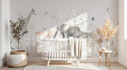 Design B008 — Papier peint Safari pastel doux feuillage graphique — Novomur