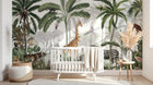 Design B012 — Papier peint Safari panoramique jungle dense multi-animaux — Novomur