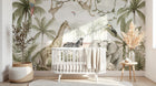 Design B020 — Papier peint Safari aquarelle palmiers lianes pastel — Novomur