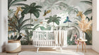 Design B029 — Papier peint Safari aquarelle vert sauge elegant — Novomur