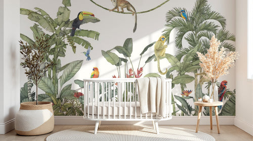 Design D0296 — Papier peint Palmier Tropical Vintage Sépia — Novomur