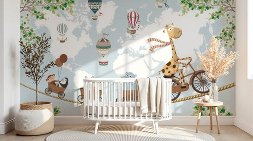 Design D0537 — Papier peint Carte du Monde Enfant — Novomur