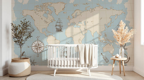 Design E0273 — Papier peint Carte du Monde Enfant — Novomur