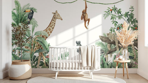 Design F0350 — Papier peint Safari Jungle Animaux - Collection 2 — Novomur