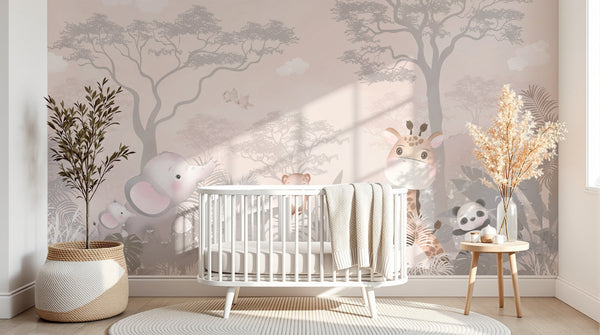 Papier peint Safari Savane Aquarelle - Sur mesure