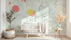 Design FC335 — Papier peint Lapins ballons aquarelle enfant — Novomur