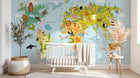 Design SK0077 — Papier peint Carte du Monde Enfant — Novomur