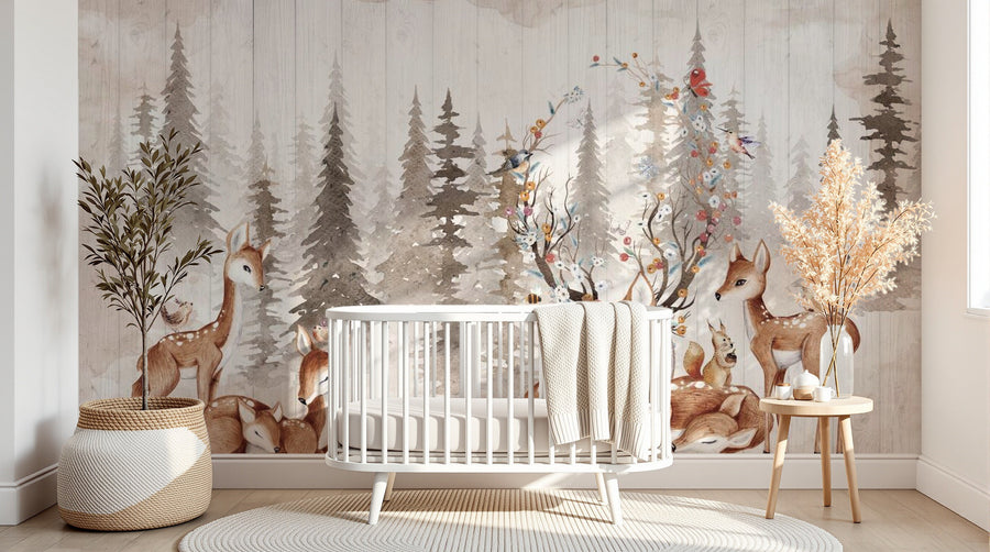 Design SK0922 — Papier peint Animaux Forêt — Novomur