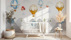 Design SL0258 — Papier peint Montgolfieres ciel montagnes neige enfant — Novomur