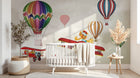 Design SL0326 — Papier peint Montgolfieres avions enfants animaux ciel — Novomur