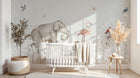 Design SL0327 — Papier peint Safari pastel feuillage tropical animaux — Novomur
