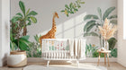 Design SL0402 — Papier peint Girafe jungle aquarelle palmiers cactus — Novomur