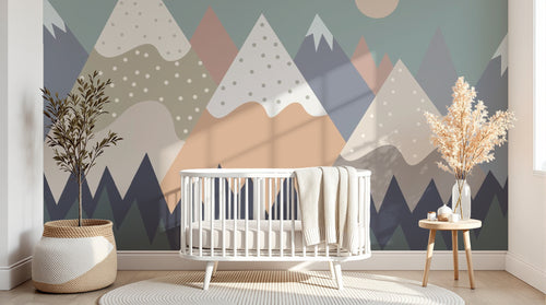 Design SL0429 — Papier peint Paysage Montagne Minimaliste - Collection 2 — Novomur