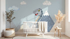 Design SL0445 — Papier peint Dinosaure mignon montagnes nuages cartoon — Novomur