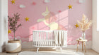 Design SL0453 — Papier peint Licorne papier rose etoiles enfant — Novomur
