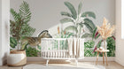 Design SL0777 — Papier peint Zebre jungle palmes succulentes aquarelle — Novomur
