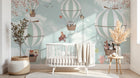 Design SL0792 — Papier peint Montgolfieres animaux ciel enfant — Novomur
