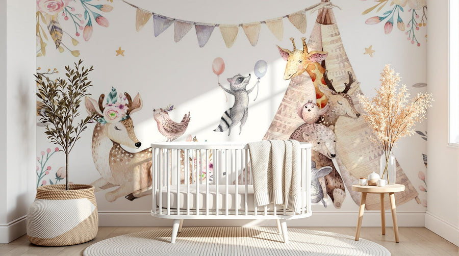 Design SL0817 — Papier peint Animaux Forêt - Collection 2 — Novomur