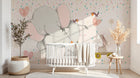 Design ZX0593 — Papier peint Elephants lapin charrette confettis enfant — Novomur
