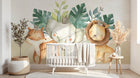 Design ZX0699 — Papier peint Tigre elephant lion aquarelle enfant — Novomur