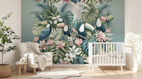 Design A0010 — Papier peint Palmier Tropical Vintage Sépia — Novomur