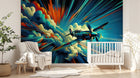 Design A0091 — Papier peint Avions et Véhicules Enfant — Novomur