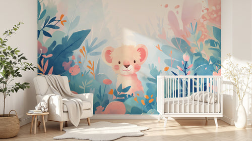 Design A0192 — Papier peint Safari Bébé Pastel — Novomur