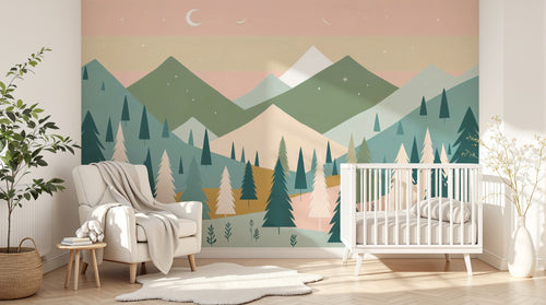 Design A0310 — Papier peint Montagne Scandinave Enfant — Novomur