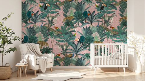 Design D0170 — Papier peint Palmier Tropical Vintage Sépia — Novomur